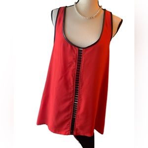 Great condition day trip red n black blouse szL